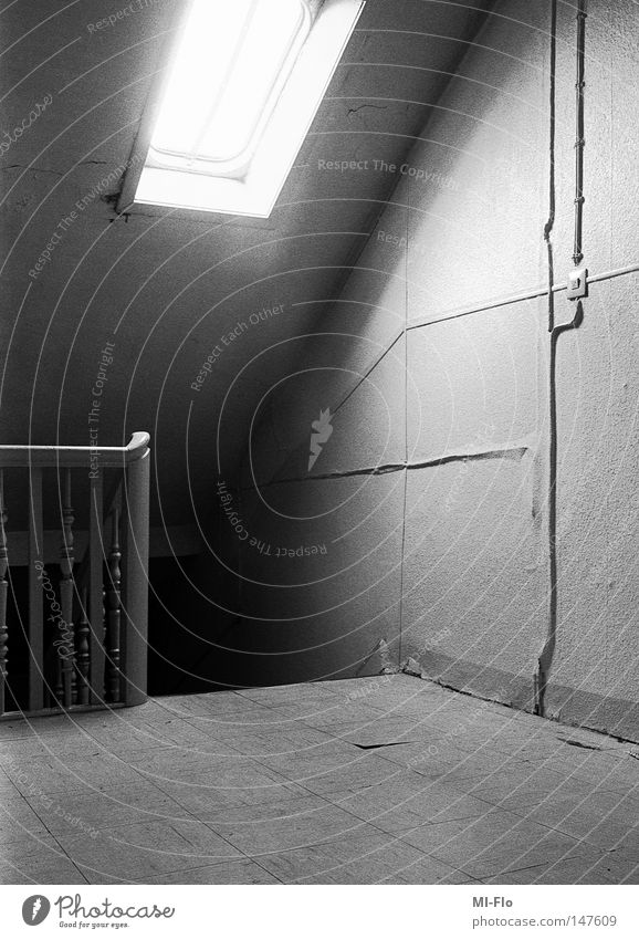 Heiko-3 Analog Black & white photo Staircase (Hallway) Light Panic Fear storytelling narrative