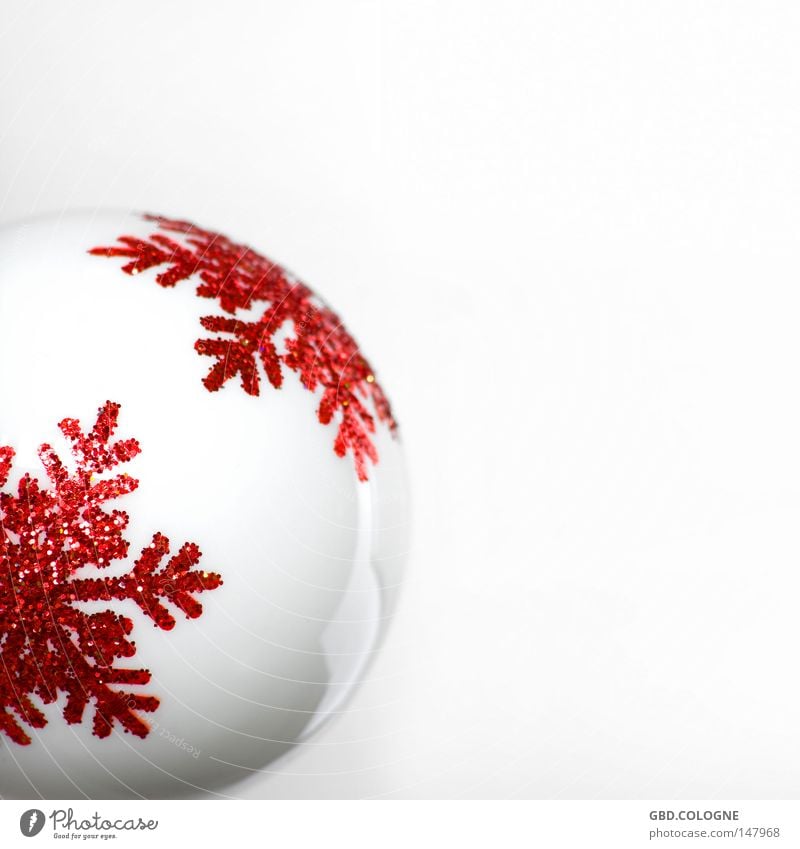 Christmas always comes so suddenly... Winter Decoration Glass Sphere Glittering Bright Kitsch Modern Round Red White Cold Glitter Ball