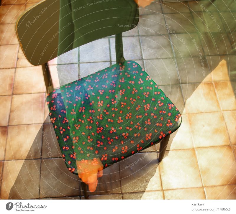 I/You/they it// SIT! Green Kitchen Chair Floor covering Ground Tile Rose Red Multicoloured Long exposure multiple exposure