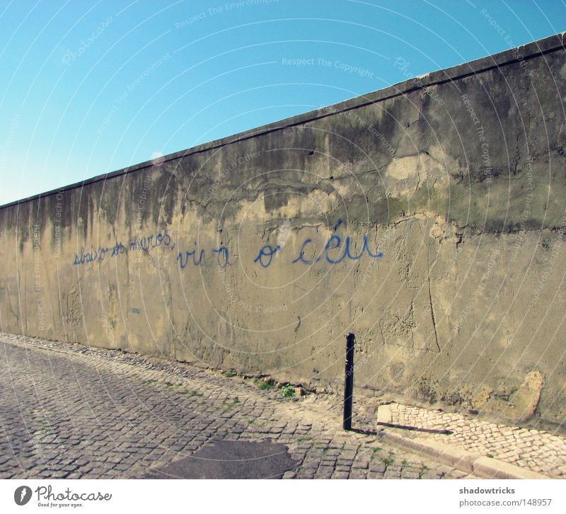 Viva O Ceu Wall (barrier) Sky Portugal Typography Graffiti Life Philosophy Wisdom Figure of speech Derelict Decline Europe Language Characters viva ceu Old