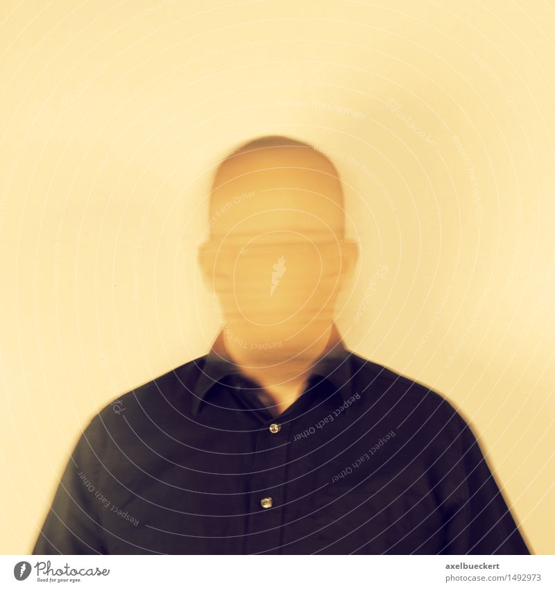 unknown self Human being Masculine Man Adults 1 30 - 45 years Bizarre Identity Whimsical Surrealism Anonymous Unrecognizable Faceless Self portrait Colour photo