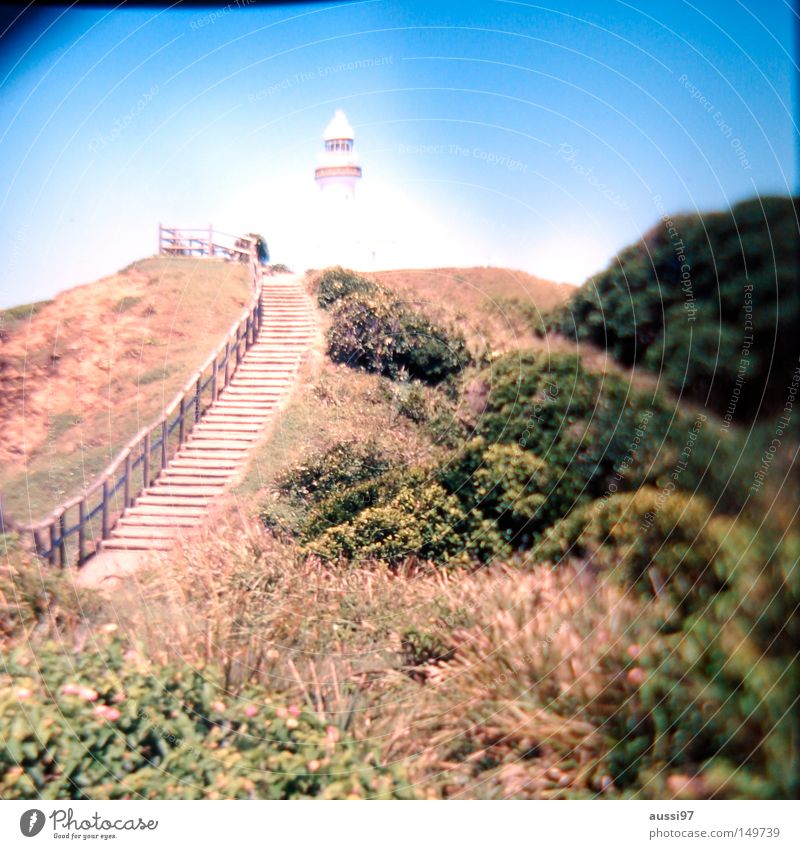 LEUCHT tower of the most casual city in Australia Lighthouse Cape Lanes & trails Steep Beacon Promontory Navigation Blur Bay