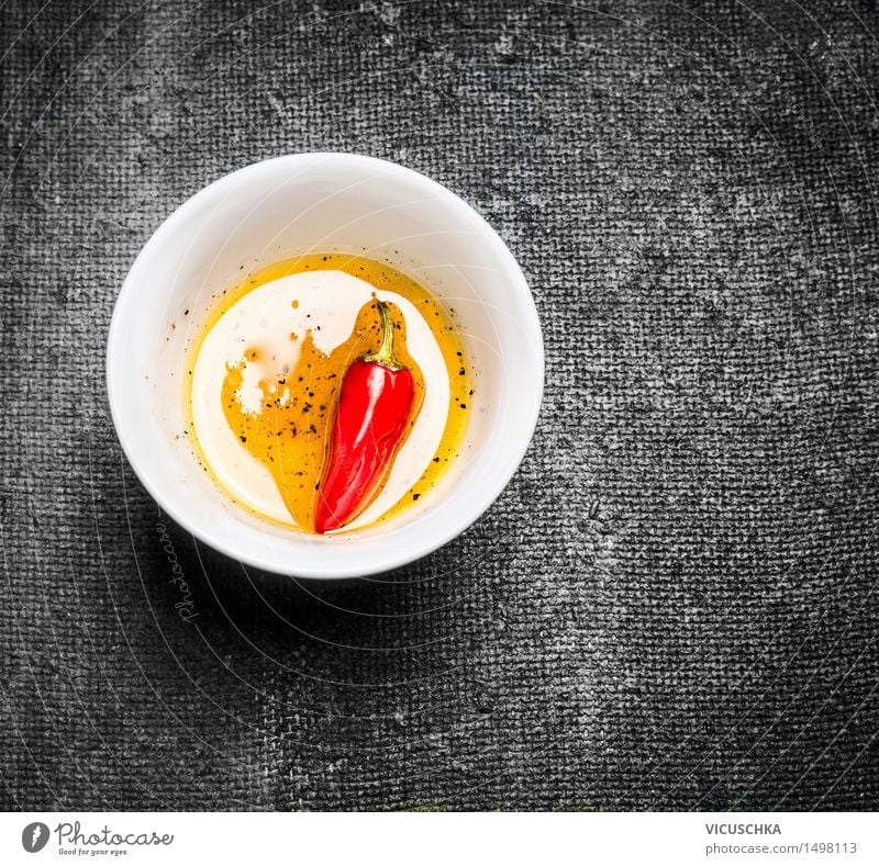 Olive oil and red chili pepper in the bowl Food Herbs and spices Cooking oil Nutrition Organic produce Vegetarian diet Diet Slow food Bowl Healthy Eating Life