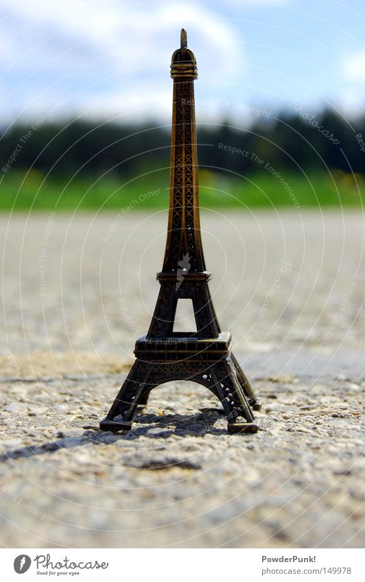 the e-tower Eiffel Tower Street Summer Clouds Meadow Miniature Paris Europe France