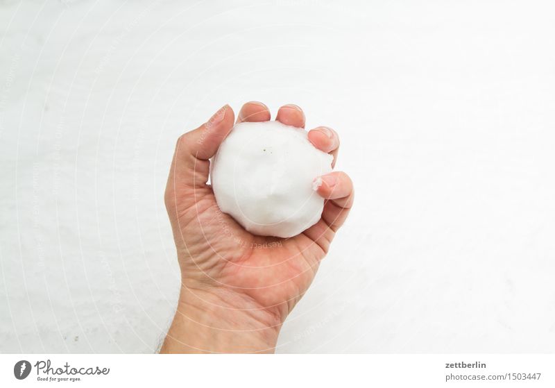 snowball Snow ball Snowball fight Virgin snow Snowfall Winter Vacation & Travel Winter vacation Playing Joy Cold White Hand Fingers To hold on Throw Copy Space