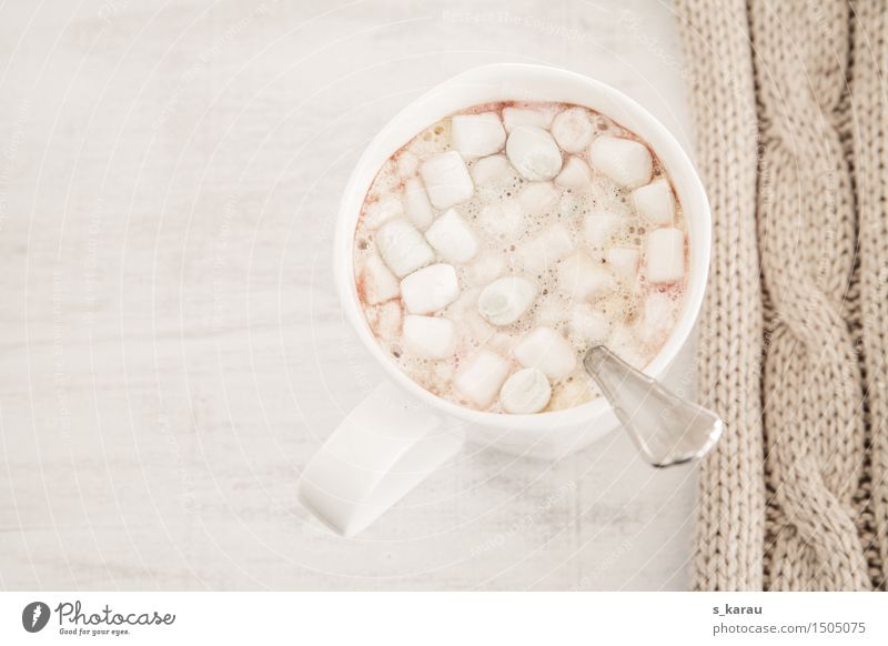 Marshmallow Cocoa Food Candy To have a coffee Beverage Hot drink Milk Hot Chocolate Cup Bright Cuddly Delicious Sweet Warmth Vice Relaxation To enjoy Winter
