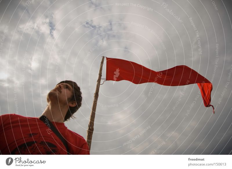 Peace Comrades Communism Flag Red Hongkong Utopian Socialism Politics and state Sky Man Hooded (clothing) Power Force Might froodmat Fight statement Gastronomy