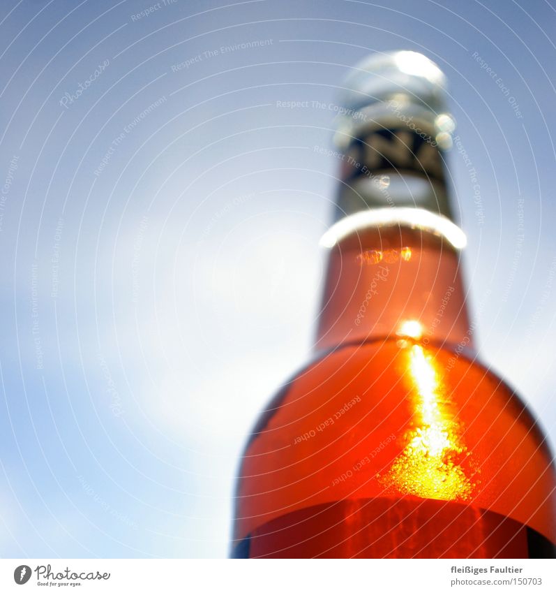 a cool red Lemonade Bottle Reflection Sky Drinking Thirst Exterior shot Organic produce sparkling bottom view