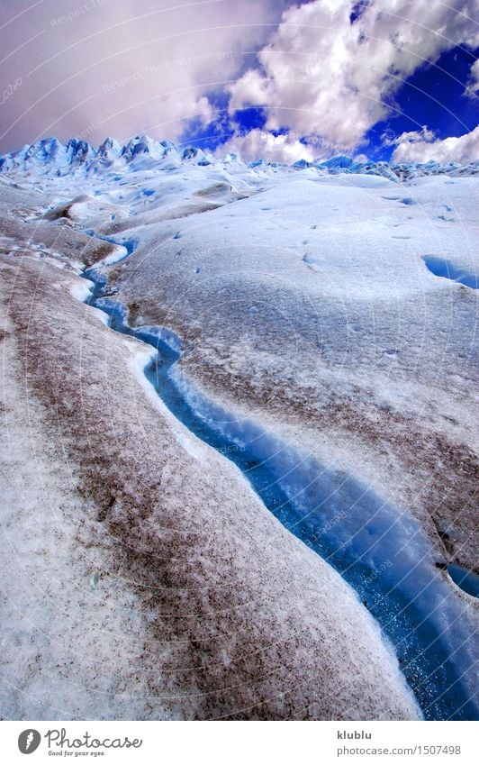 Perito Moreno Glacier in Patagonia (Argentina) Vacation & Travel Ocean Winter Snow Mountain Nature Landscape Sky Clouds Park Rock River Freeze Blue glacial