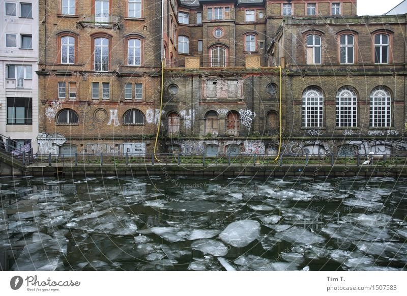 Berlin Mitte Winter Weather Ice Frost River Spree Middle Town Capital city Downtown Old town Deserted Facade Movement Colour photo Exterior shot Day