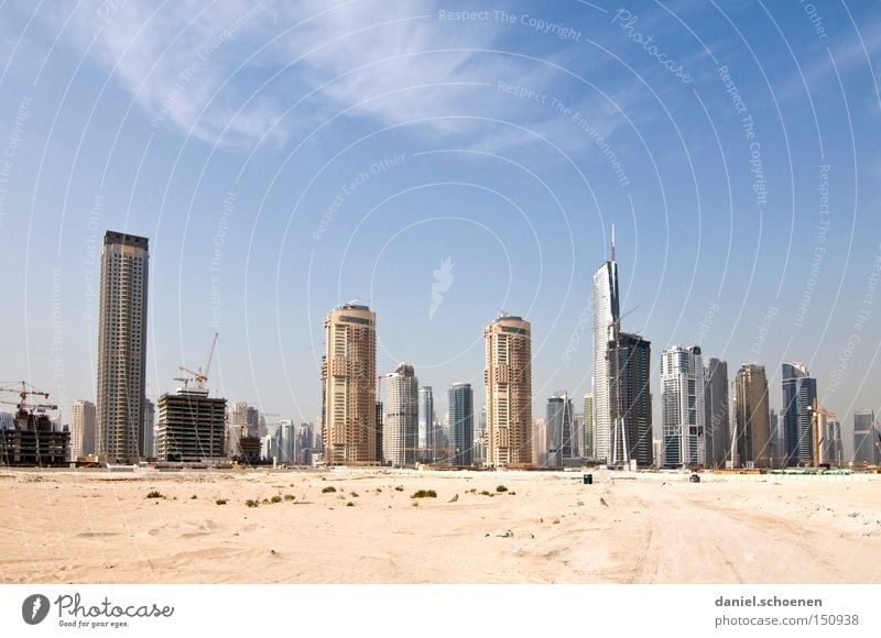 Metropolis 2 Dubai High-rise Tourism Vacation & Travel Travel photography Architecture Building Construction site Skyline Desert United Arab Emirates Sand