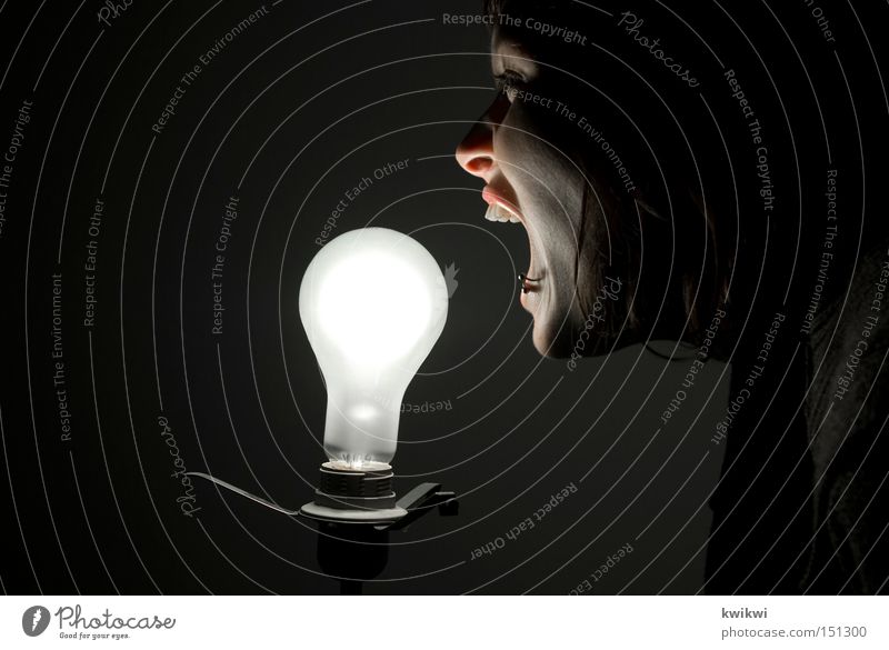- - - Lamp Technology Woman Adults Scream Dark Bright Electric bulb Electricity Electronic Electrical equipment Whimsical Eerie Exceptional Long-haired Profile