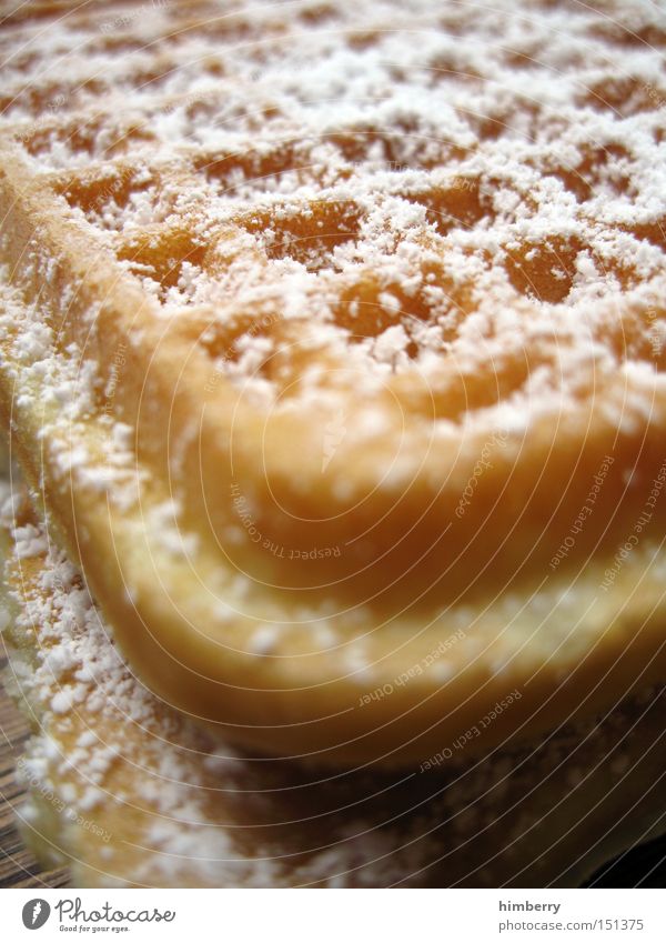 mother's sugar Waffle Sweet Dessert Dough Sugar Nutrition Calorie Fresh Delicious Corner Food Candy Baked goods Confectioner`s sugar Rich in calories