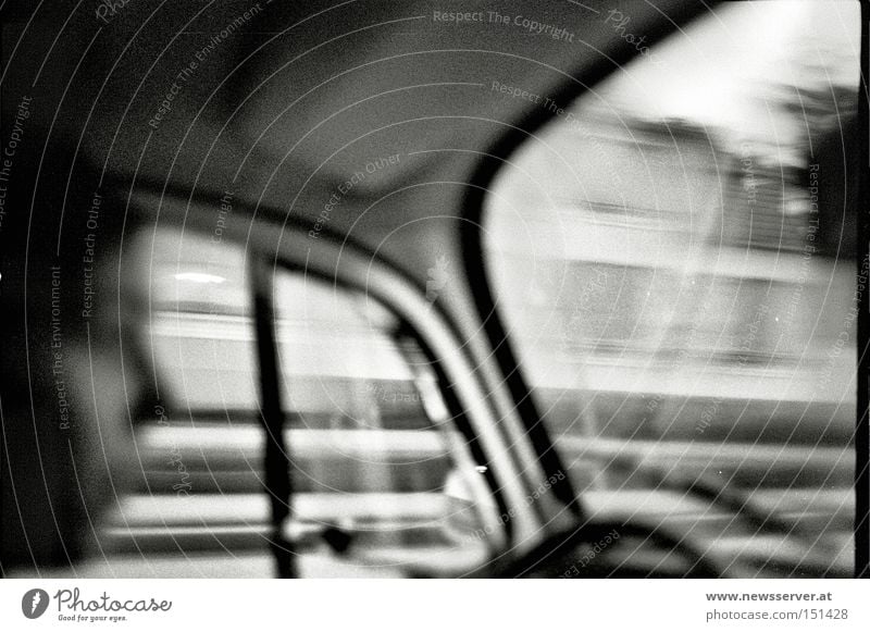 In the hill Motor vehicle Driving Hill Blur Evening Black & white photo Car Vacation & Travel Beetle spherical Porsche Movement