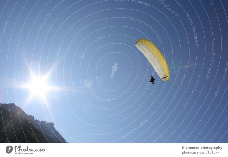 With the sun behind you Paragliding Glide Sports Flying Extreme sports Playing Stubaital paramount gliding new pen Aviation eleven 11 slope start