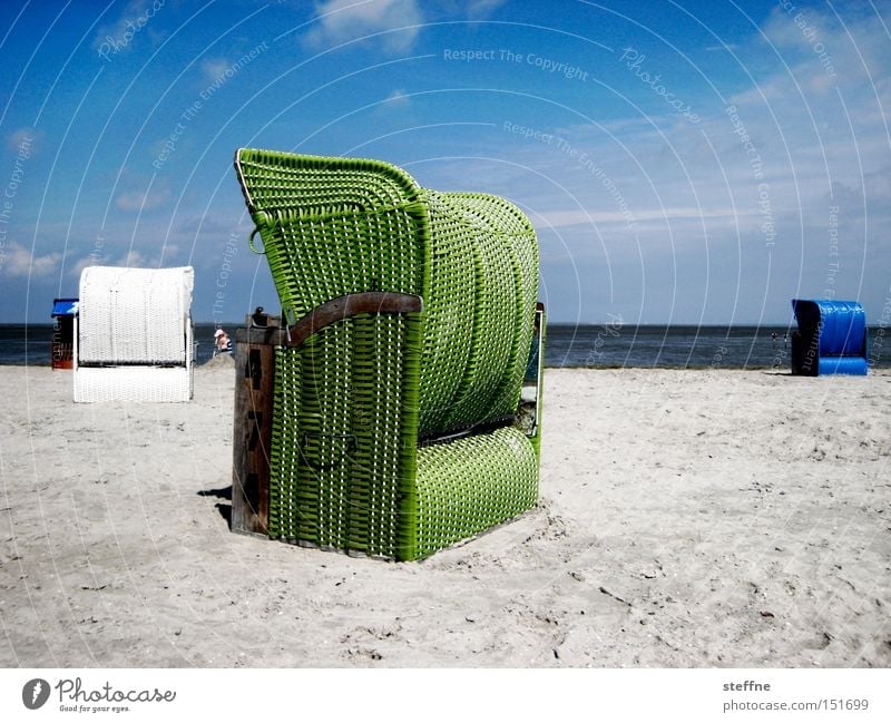Christmas card Beach Beach chair Ocean Vacation & Travel Sand Relaxation North Sea Baltic Sea Loneliness Leisure and hobbies Summer