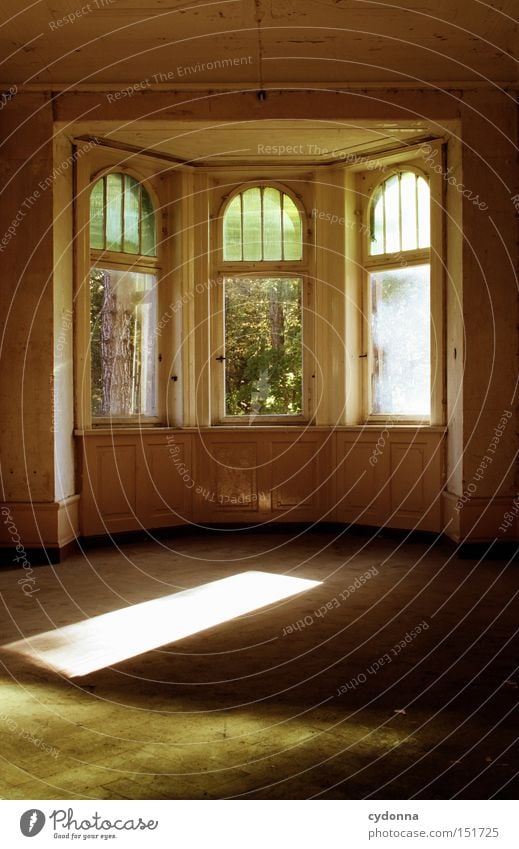 Spatial House (Residential Structure) Villa Window Light Old fashioned Vacancy Room Living or residing Time Transience Classical Window frame Nostalgia Century