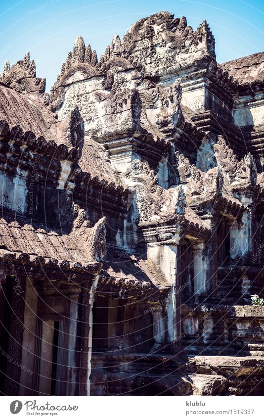 Angkor Wat Temple view, Siem reap, Cambodia Beautiful Tourism Sightseeing Culture Horizon Tree Ruin Building Architecture Aircraft Old Historic Above Protection