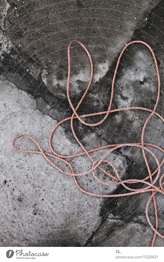HH16.1 | rope Rope Ground Stone Dirty Authentic Complex Muddled Colour photo Subdued colour Exterior shot Deserted Day