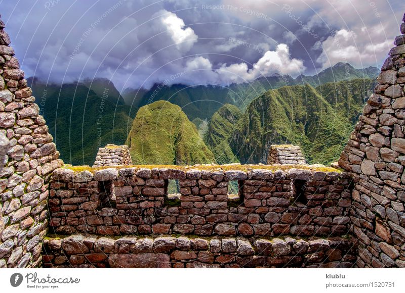 Inca city Machu Picchu (Peru) Tourism Mountain Clouds Rain Forest Town Ruin Building Terrace Lanes & trails Stone Old Discover Historic Society machu picchu