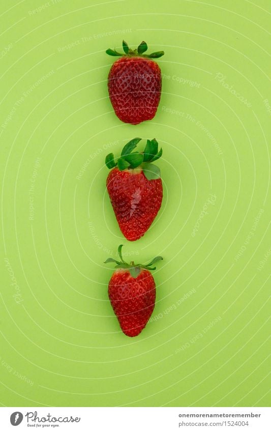 strawberry threesome Art Work of art Esthetic Strawberry Strawberry ice cream 3 Beaded Pattern Symmetry Delicious Healthy Eating Vegetarian diet Organic produce