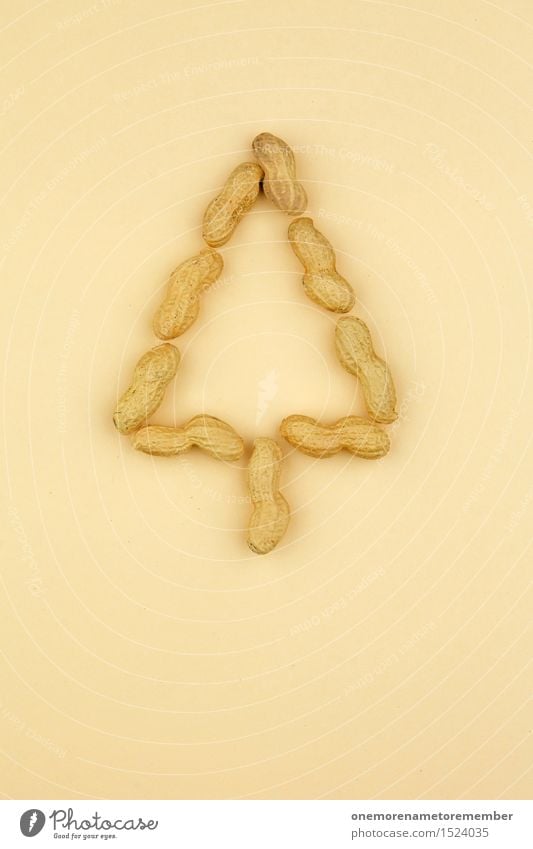 walnut Art Work of art Esthetic Peanut Peanut harvest Triangle Christmas tree Top of the Christmas tree Christmas & Advent Home-made Beige Graphic Creativity