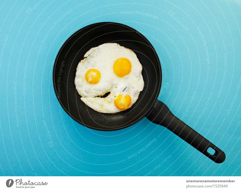 Ei.er.br.ei. Lifestyle Esthetic Egg Wobble Egg dishes Fried egg sunny-side up Delicious Appetite Food Protein Pan Blue Contrast 3 Kitchen Dinner Simple