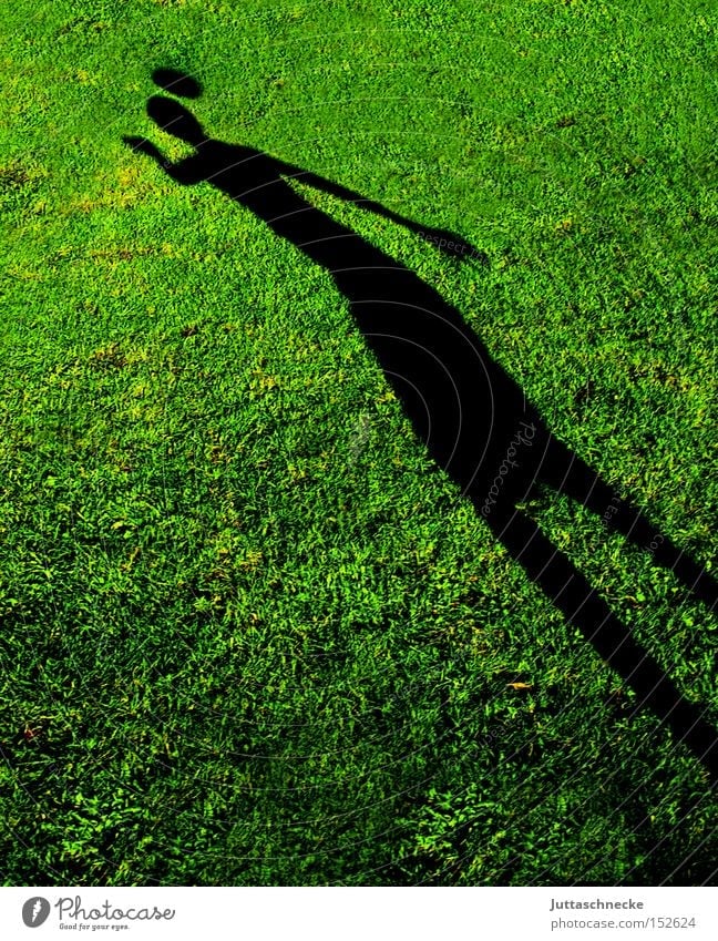 The Shadow Man Ball Soccer Foot ball Header Grass Lawn Grass surface Sports Silhouette Youth (Young adults) Playing Success Juttas snail