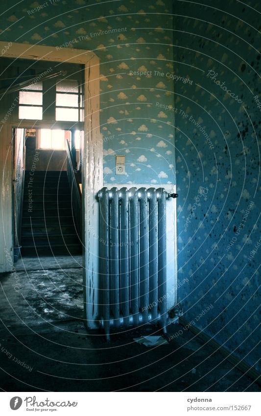 nursery House (Residential Structure) Wallpaper Heater Heating Light Old fashioned Vacancy Room Living or residing Time Transience Children's room Clouds