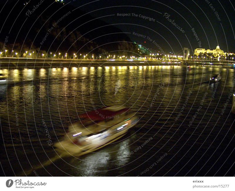 night ride Watercraft Night Long exposure Europe Danube River