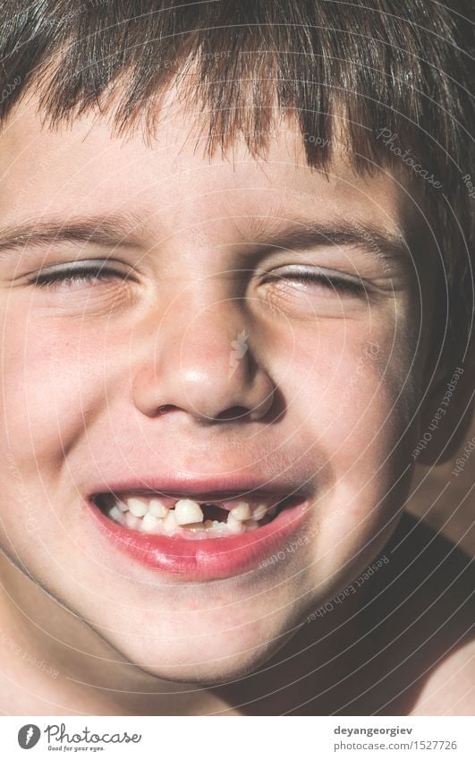 Child shows missing teeth. Happy Face Boy (child) Infancy Mouth Teeth Smiling Cute White milk Lost First kid loss background care Expression front Fairy Dental