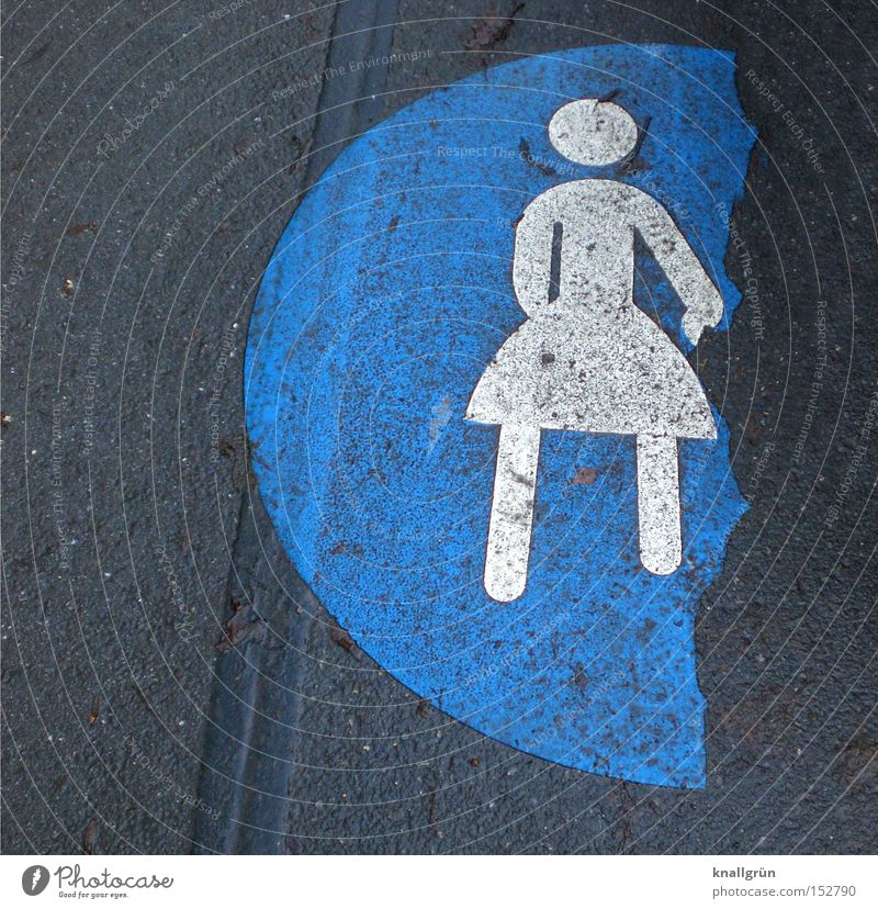 Female, single, seeking... Woman Single Loneliness Half Blue White Gray Transport Sign Divide Pictogram Road sign Street sign