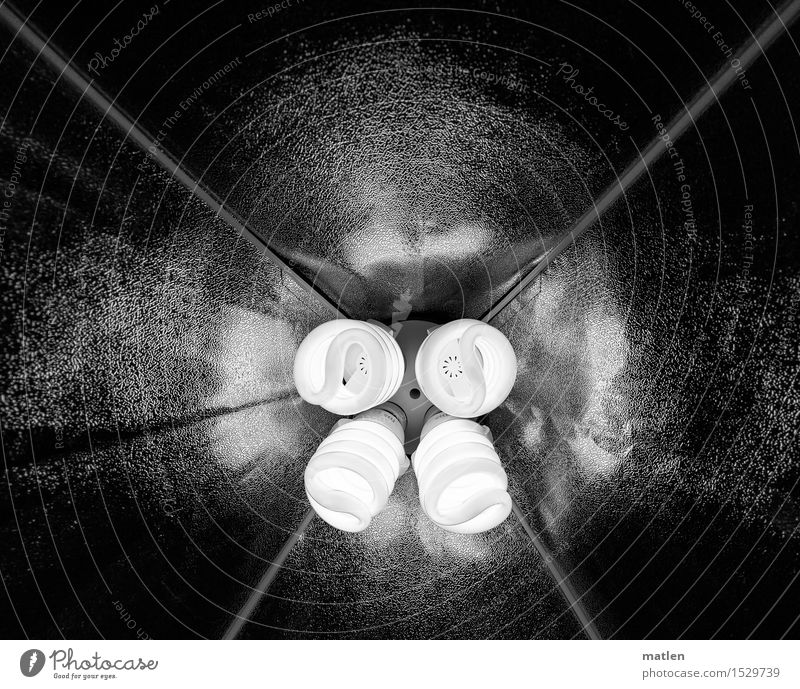 reflection Lamp Illuminate Glittering Black White Energy Reflector Black & white photo Interior shot Close-up Abstract Pattern Structures and shapes Deserted