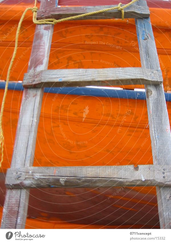 upward Fishing boat Wooden ladder Safety (feeling of) Craft (trade) Ladder