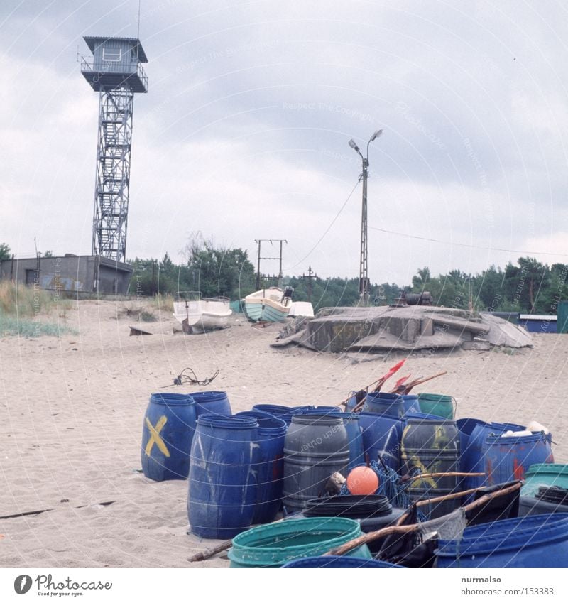 Surveillance is for the buoy Keg Tower Baltic Sea Russia Poland Polish Border Beach Fisherman Ocean Rain Loneliness Fence Opinion Fear Panic Coast Safety