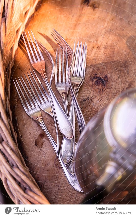 forks Nutrition Breakfast Lunch To have a coffee Picnic Cutlery Fork Lifestyle Style Design Summer Positive Retro Silver Moody Anticipation Espresso maker