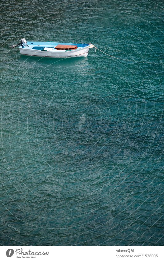 I'll be off. Art Work of art Esthetic Summer vacation Watercraft Boating trip Ocean Coast Vacation photo Vacation mood Colour photo Multicoloured Exterior shot