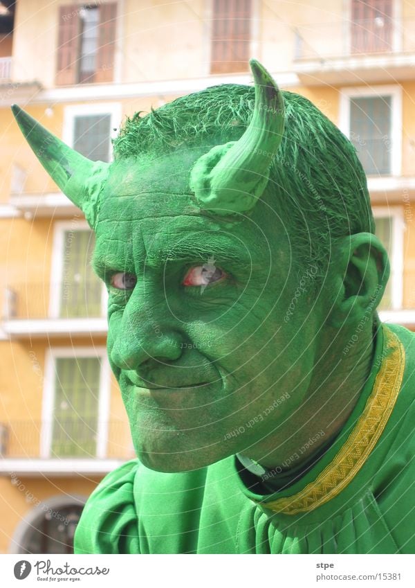 devil in disguise Devil Green Man Antlers Mask Eyes Face Carnival
