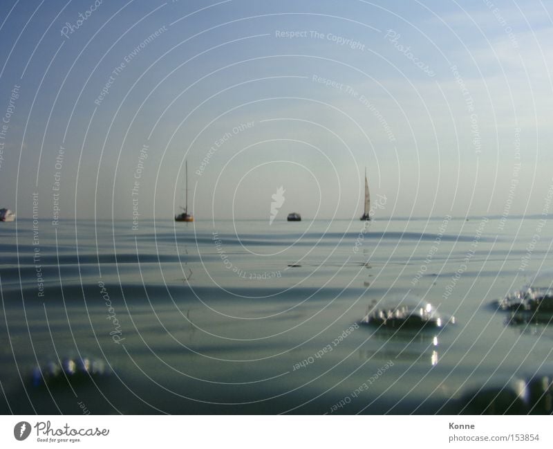 egotistic Watercraft Sailing ship Lake Lake Garda Air bubble Waves Blur Italy