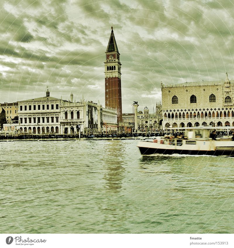 Venice St. Marks Square Lagoon Italy Vacation & Travel Palace of Doge Clouds Historic Ferry Famous building Famousness Spire Historic Buildings Old town