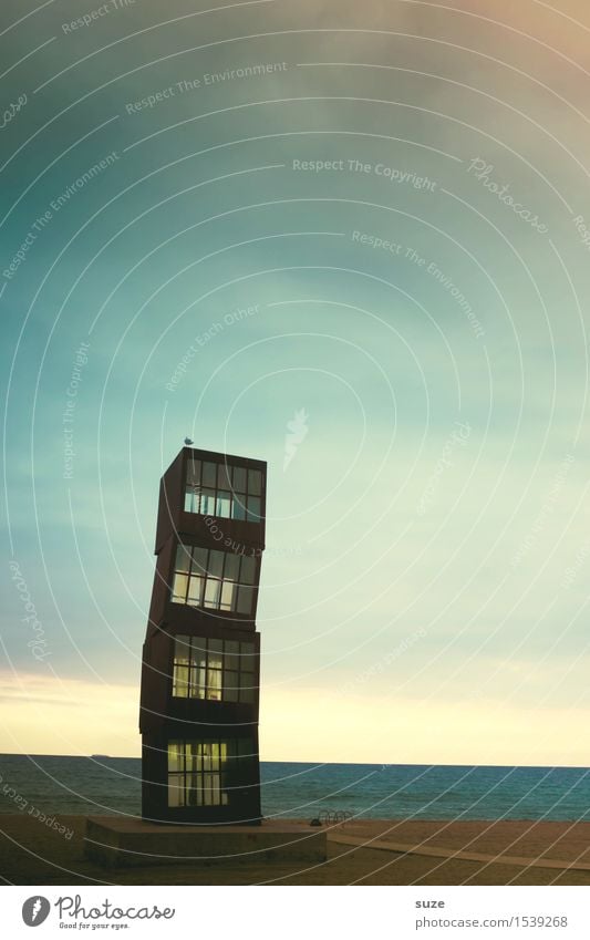 The rusty tower Beach Ocean Environment Elements Sand Sky Coast Tower Tourist Attraction Monument Rust Exceptional Dark Tall Moody Mysterious Barcelona