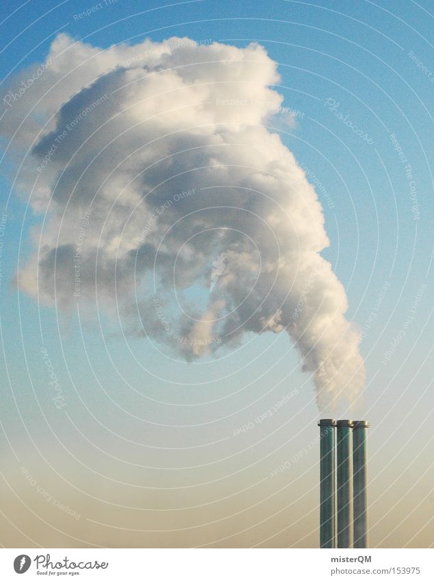 Global warming II Smoke Exhaust gas Chimney Climate change Greenhouse gas Environment Environmental protection Winter Warm period Electricity generating station