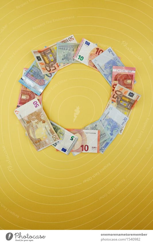 money cycle Art Work of art Esthetic Money Cardiovascular system Circle Creativity Bank note Euro Euro bill Arranged Symmetry Fashioned Design Business