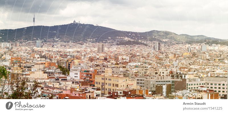 Panorama - Barcelona Lifestyle Vacation & Travel Tourism Sightseeing Environment Sky Storm clouds Climate Mountain Town House (Residential Structure) High-rise