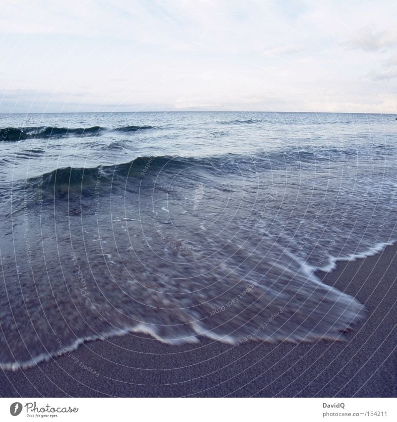 swell Ocean Lake Baltic Sea Water Waves Swell Coast Horizon Far-off places Beach Sand