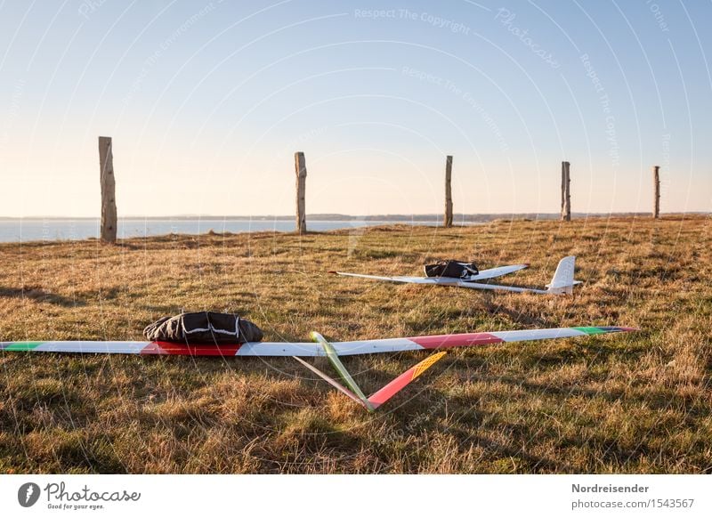 model flight Leisure and hobbies Model-making Nature Landscape Air Water Sky Cloudless sky Spring Beautiful weather Wind Grass Meadow Coast Baltic Sea Ocean
