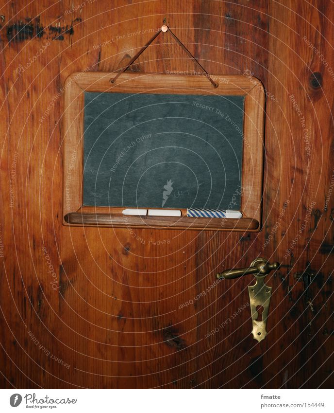 blackboard Signs and labeling Blackboard Door Lock Chalk Background picture Empty Wood Old Piece of paper Signage