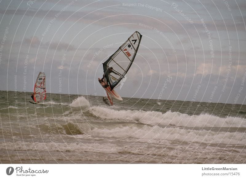 windsurfer Waves Jump Surfer Sports Wind Sail rough sea Flying