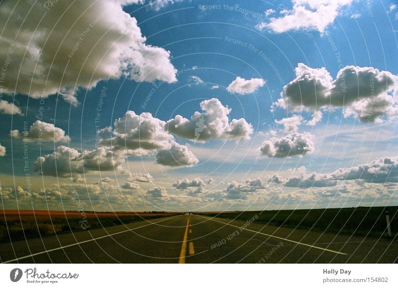 celestial road Summer Far-off places Sky Right ahead Horizon Canada Infinity Perspective Alberta Transport Street Lanes & trails Highway Free Clouds