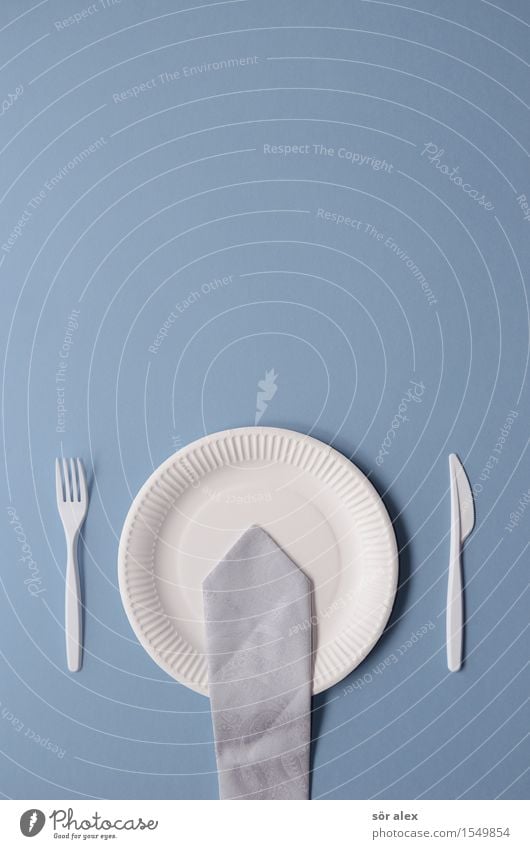 Remix | Business Lunch Nutrition Eating Dinner Cutlery Plate paper plates Work and employment Profession Financial Industry Stock market Gastronomy Tie Blue